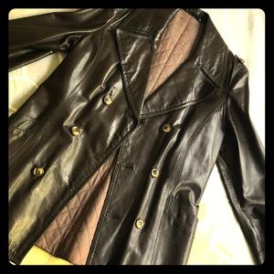Vintage Leather “Loewe 1845” brand Peacoat